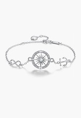 very nice silver rudder shape birthstone bracelet